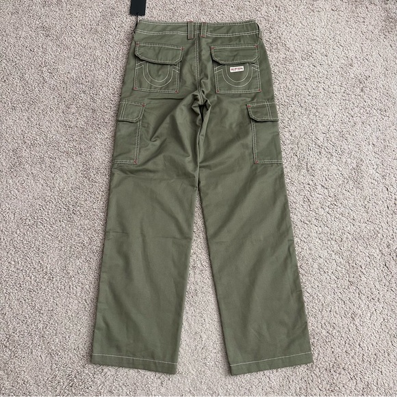 True Religion Military Single Needle Cargo Pant Kalamata Olive Womens 27 - Picture 2 of 15